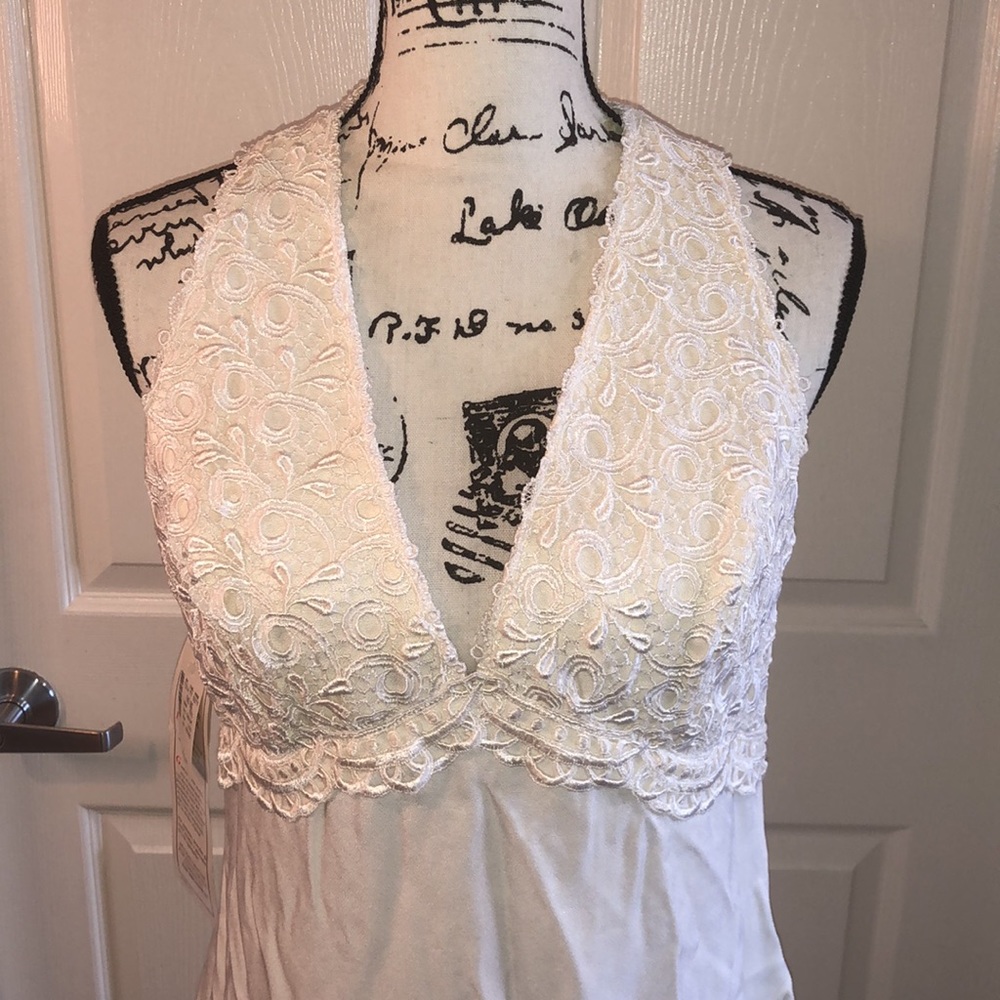 NWT balletcore Vintage Lace back v neck Jessica McClintock Dress